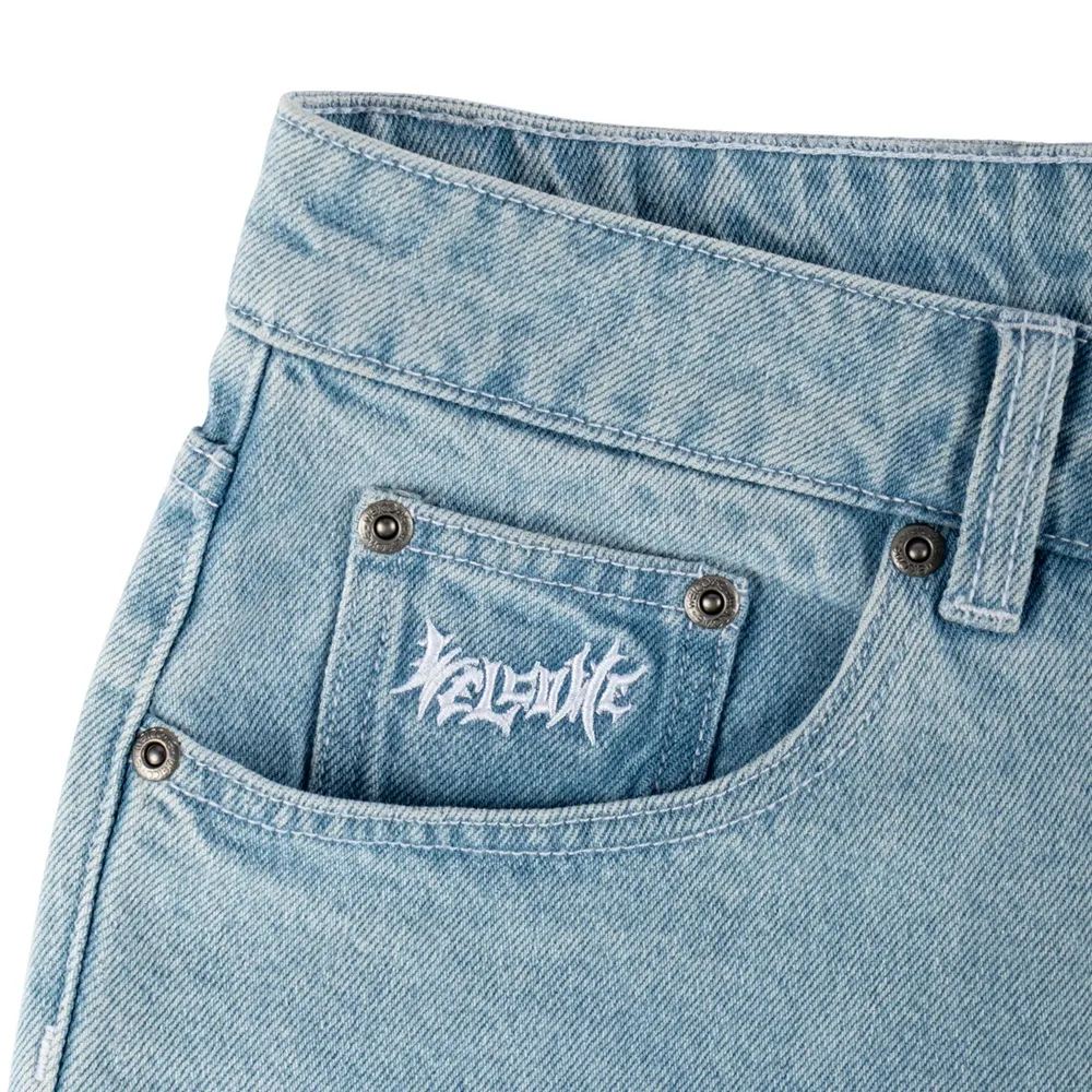 Welcome Skateboards Linger Baggy Washed Blue Denim Shorts [Size: 30]