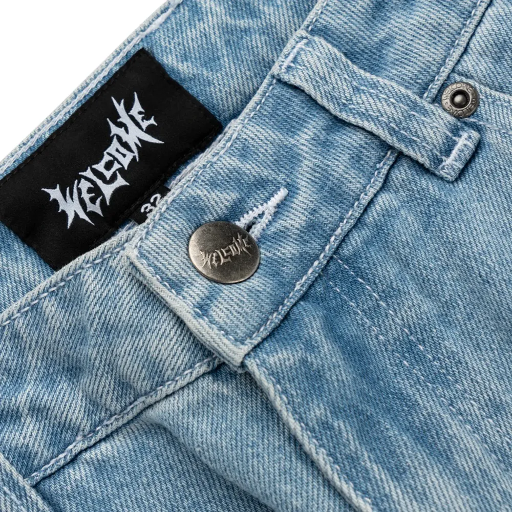Welcome Skateboards Immortal Loose Straight Washed Blue Denim Pants [Size: 30]