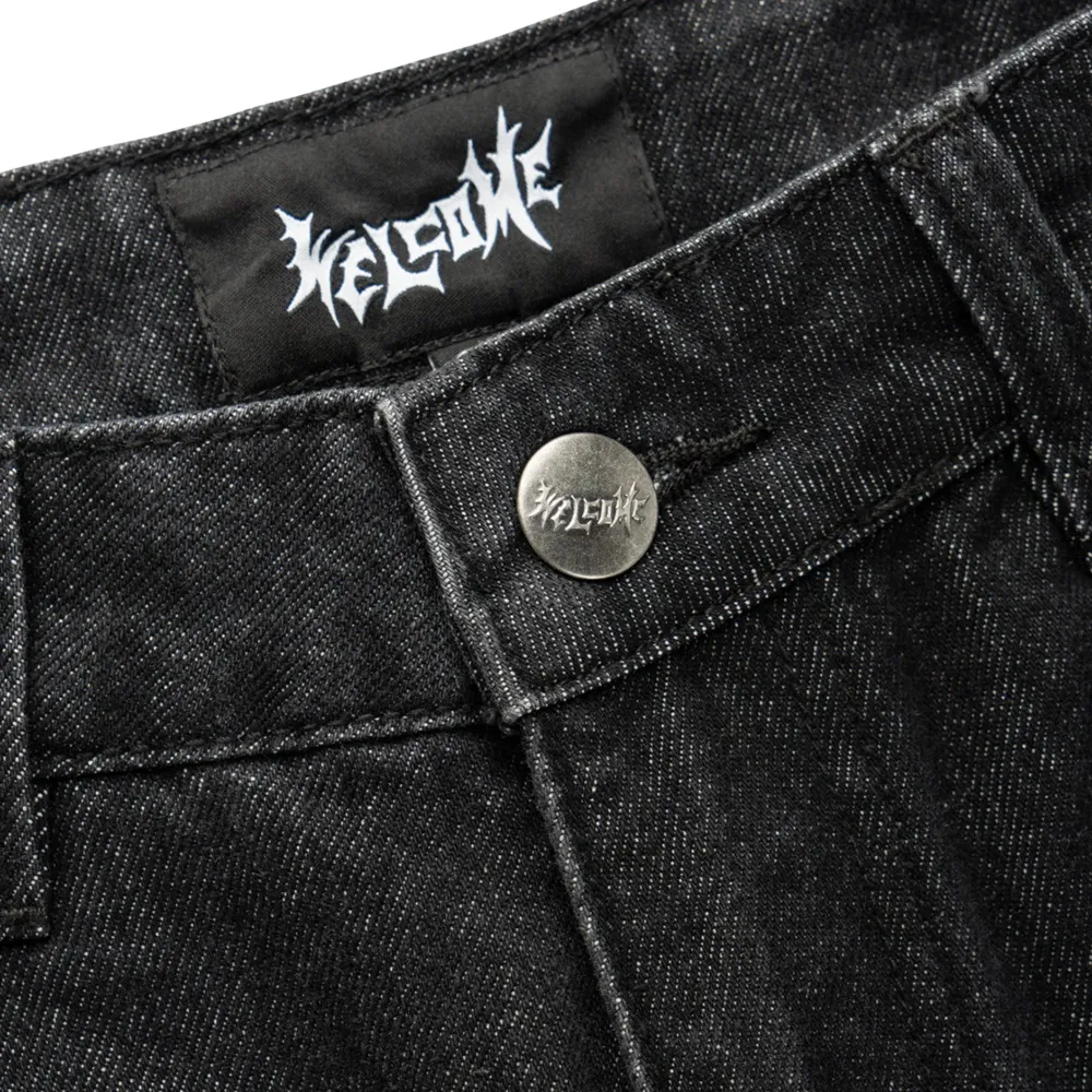 Welcome Skateboards Immortal Loose Straight Washed Black Denim Pants [Size: 30]
