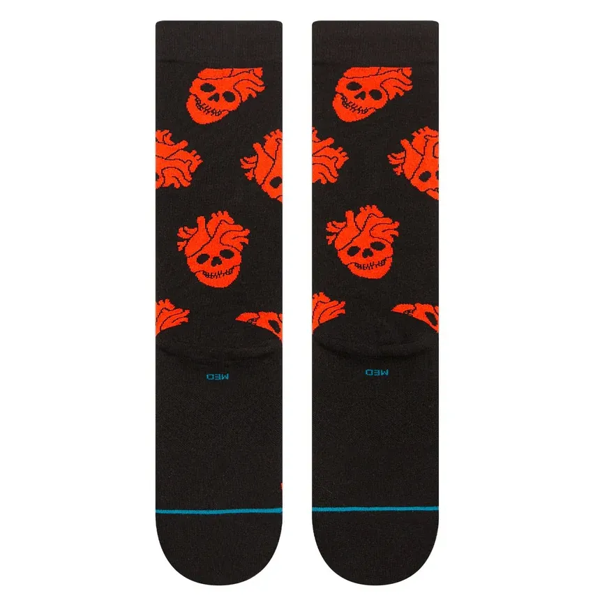 Stance X Strange Love Fallin In Skull Black Crew Large Mens Socks
