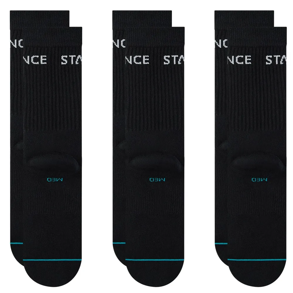 Stance Origin 3 Pack Black Large Mens Socks