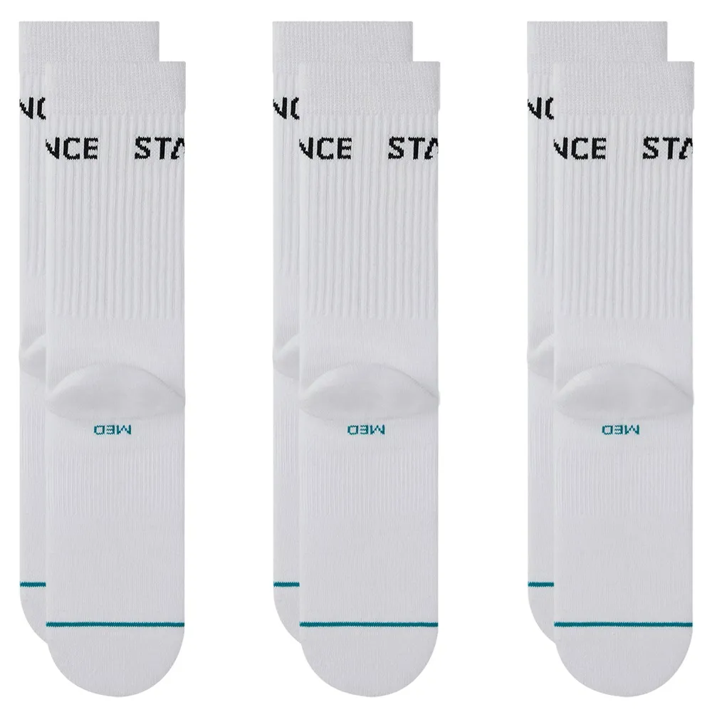 Stance Origin 3 Pack White Large Mens Socks