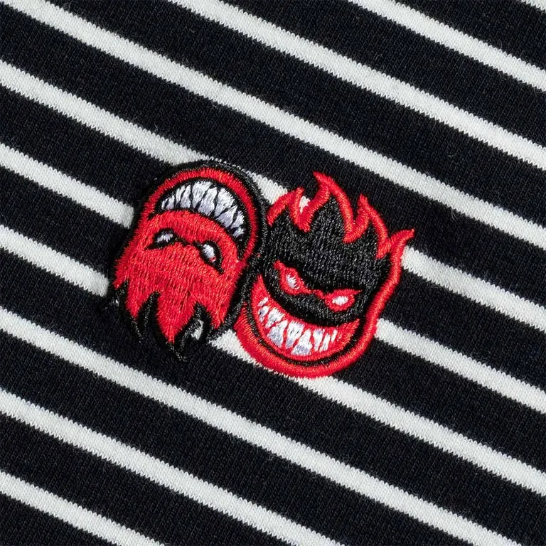Spitfire Eternal Emb Stripe Black White T-Shirt [Size: M]