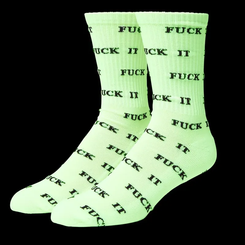 HUF Fuck It Glow White Socks