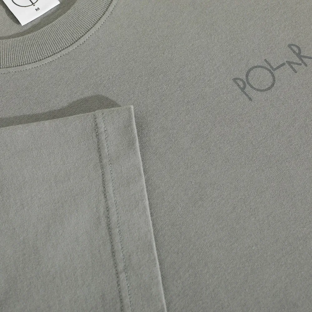 Polar Skate Co Contrast Stroke Logo Grey T-Shirt [Size: L]