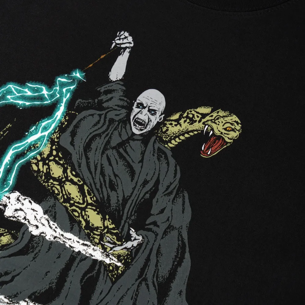 Welcome Skateboards X Harry Potter Voldemort Garment Dyed Boxy Black T-Shirt [Size: L]