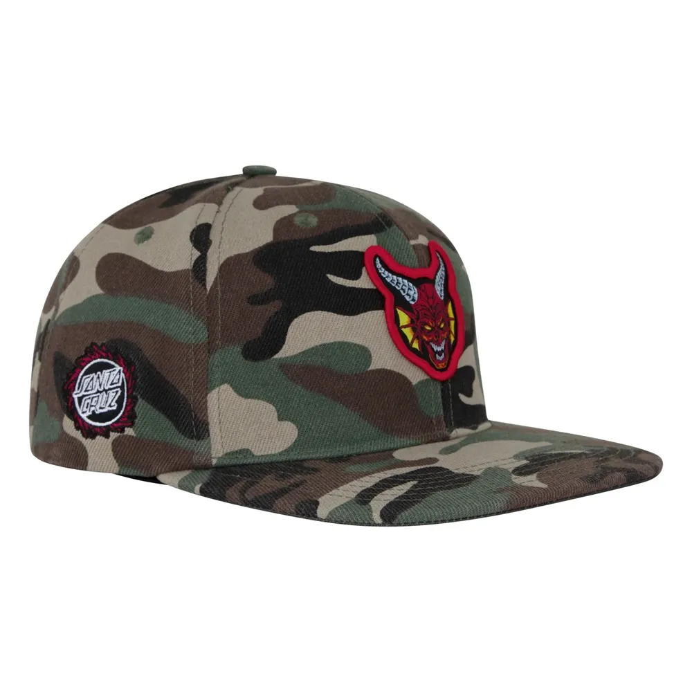Santa Cruz X Stranger Things Hellfire Club Camo Snapback Hat