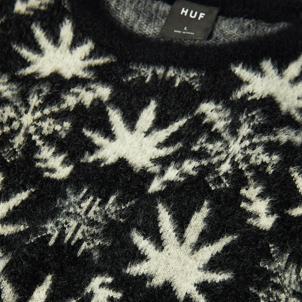 HUF Arctic Plantlife Black Crew Jumper [Size: L]