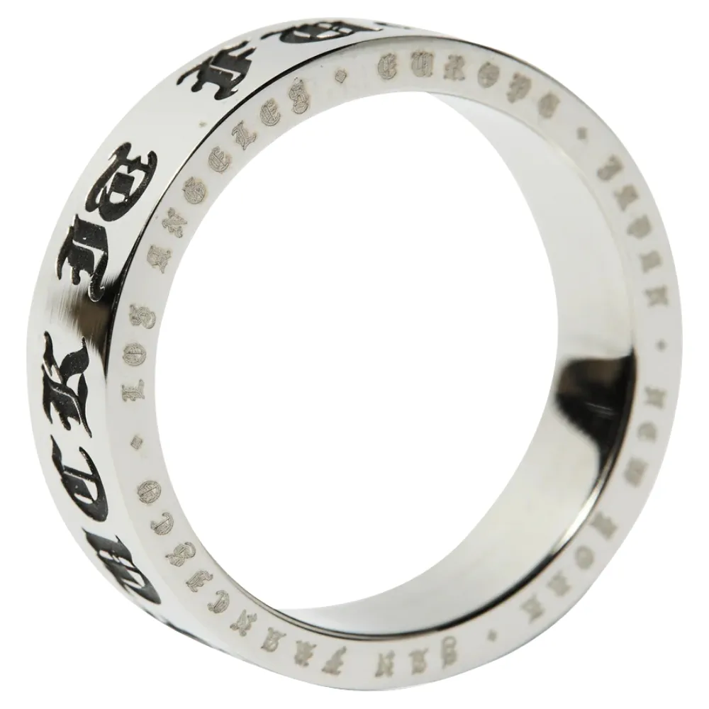 Huf Old E Silver Ring [Size: 7]