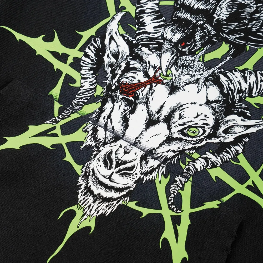 Welcome Skateboards X SlipKnot Ravenous Distressed Sun Fade Hoodie [Size: L]