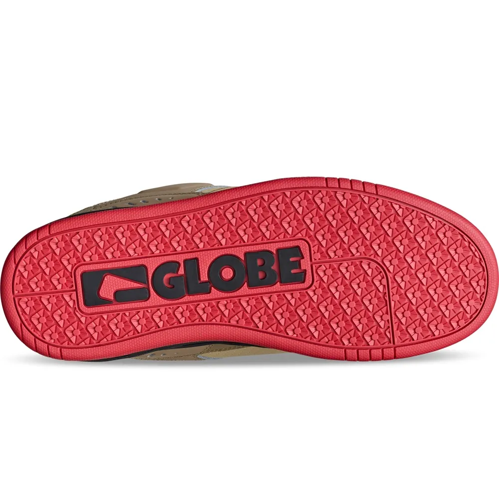 Globe Fusion Khaki Red Mens Skate Shoes [Size: US 9]