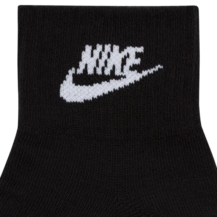 Nike Everyday Essential Black White Large 3 Pair Ankle Socks