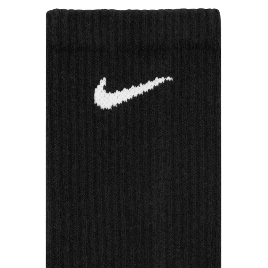 Nike Everyday Plus Cushioned Training Black White Large 6 Pair Crew Socks