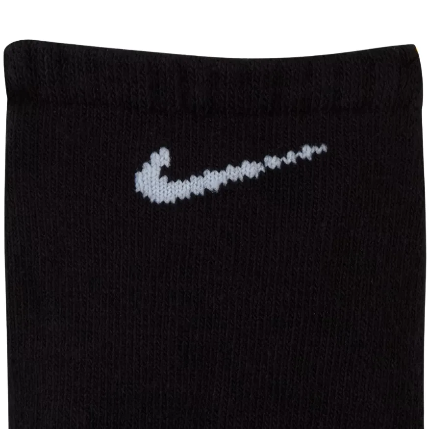 Nike Everyday Cushioned Training Black White Large 3 Pair No Show Socks