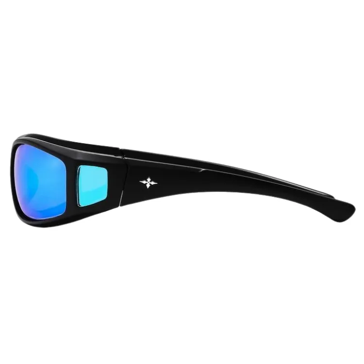Ritual Vision Dragster Matte Black Blue Reflective Polarised Sunglasses