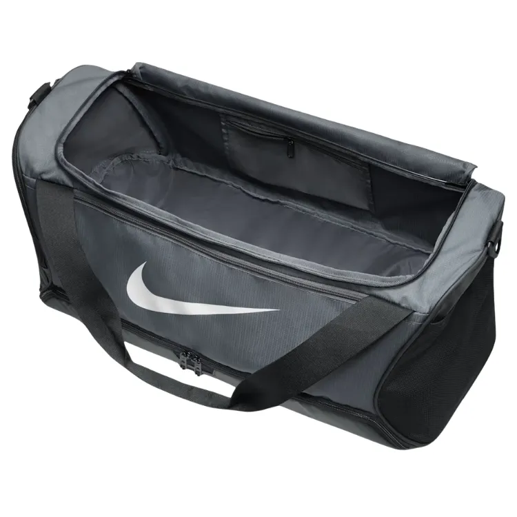 Nike Brasilia 9.5 Iron Grey Black White Medium Training Duffel Bag