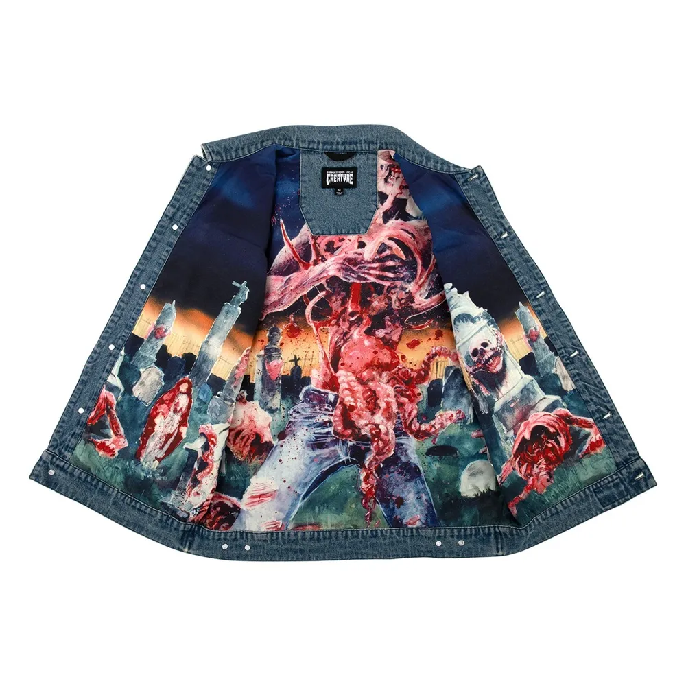 Creature X Cannibal Corpse Light Denim Vest [Size: L]
