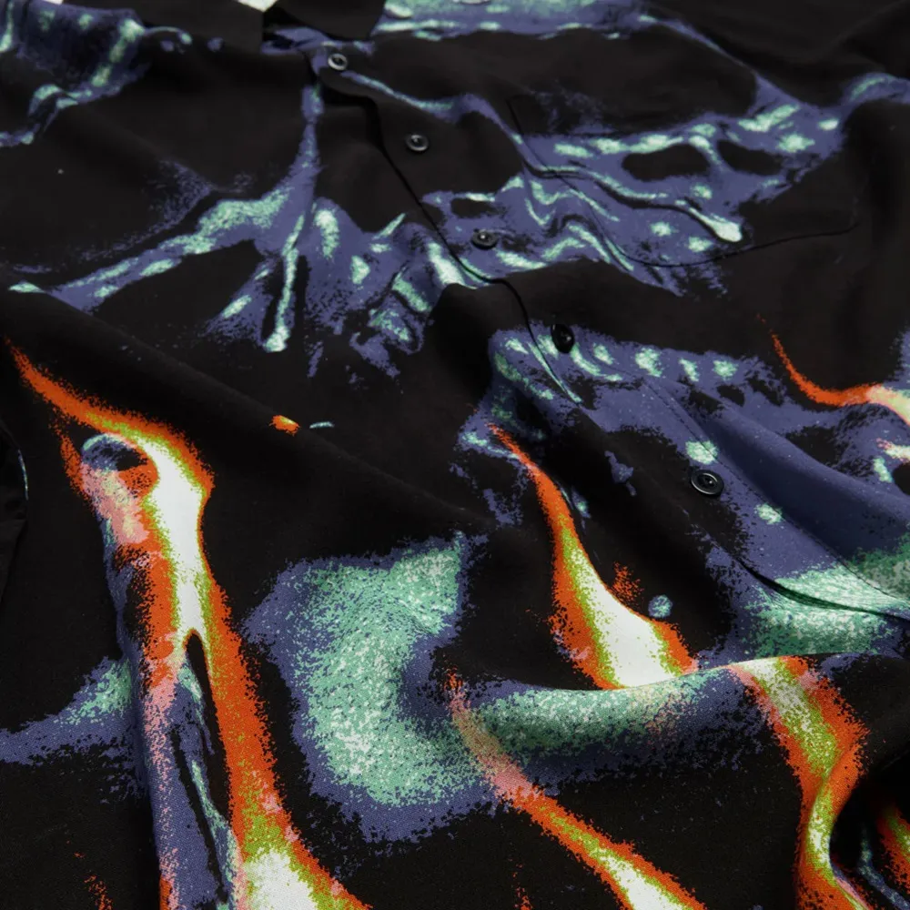 Deathwish Boiling Point Rayon Black Button Up Shirt [Size: L]