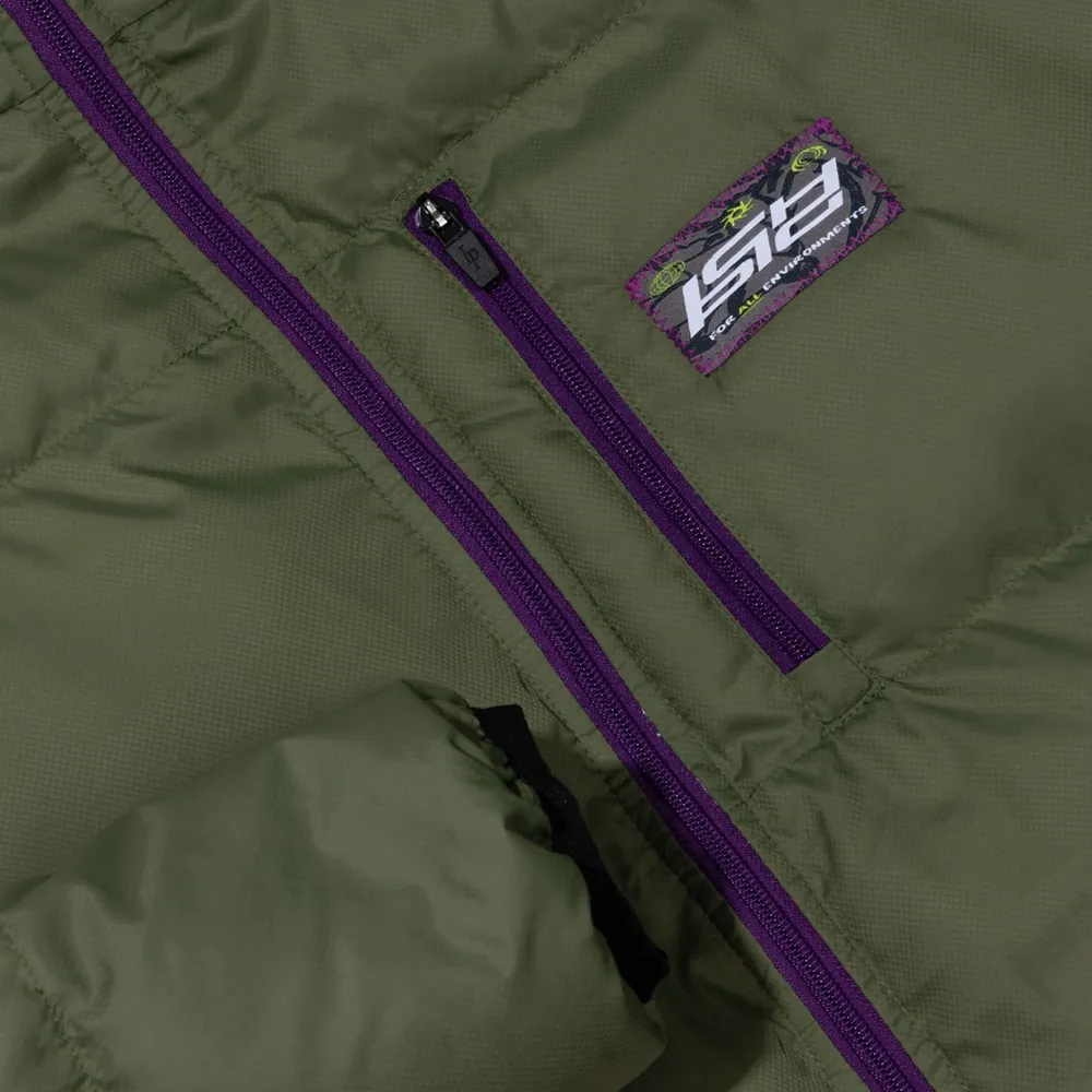 Ichpig Odyssey Reversible Olive Grape Puffer Jacket [Size: L]