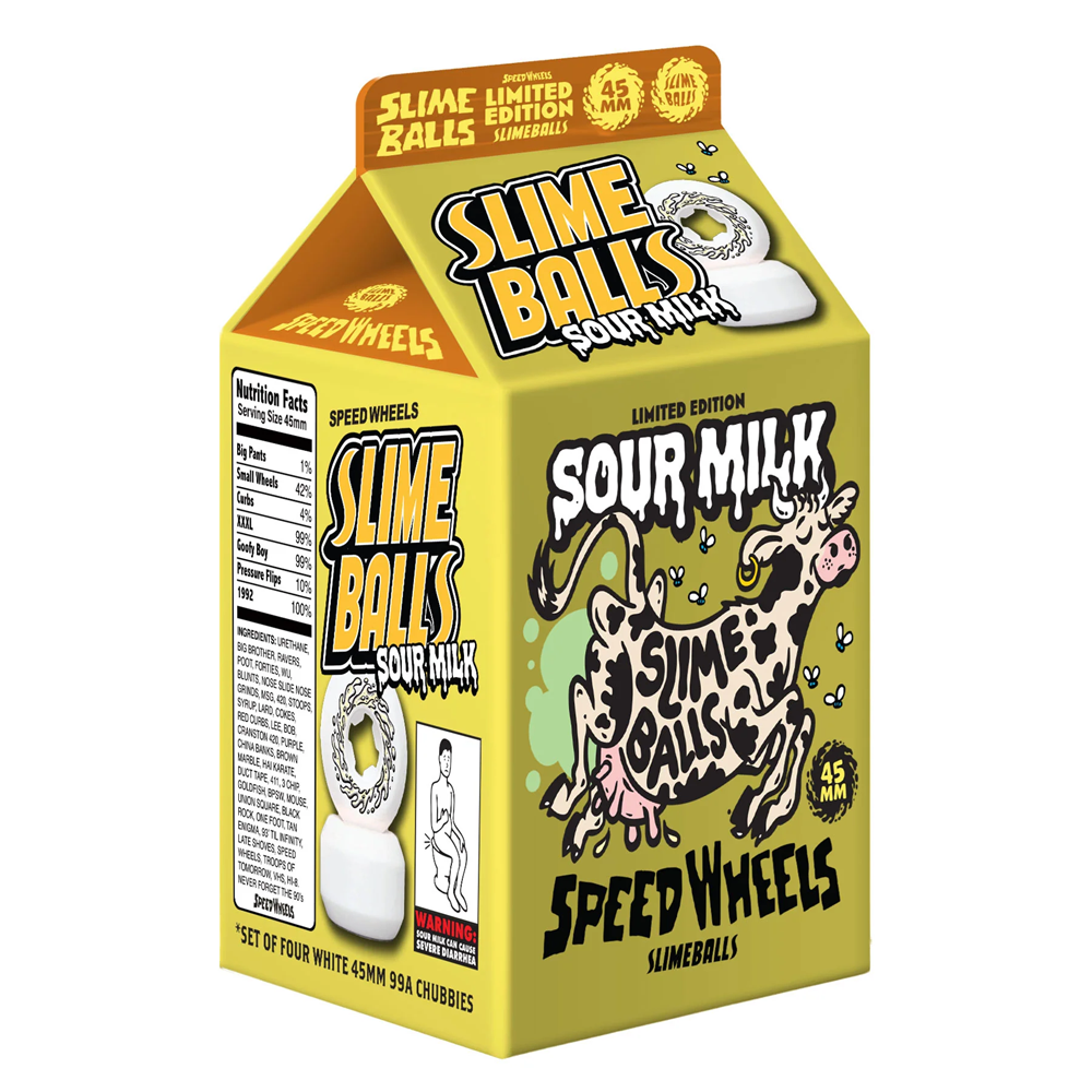 Slime Balls Sour Milk Mini Chubbies White 99A 45mm Skateboard Wheels
