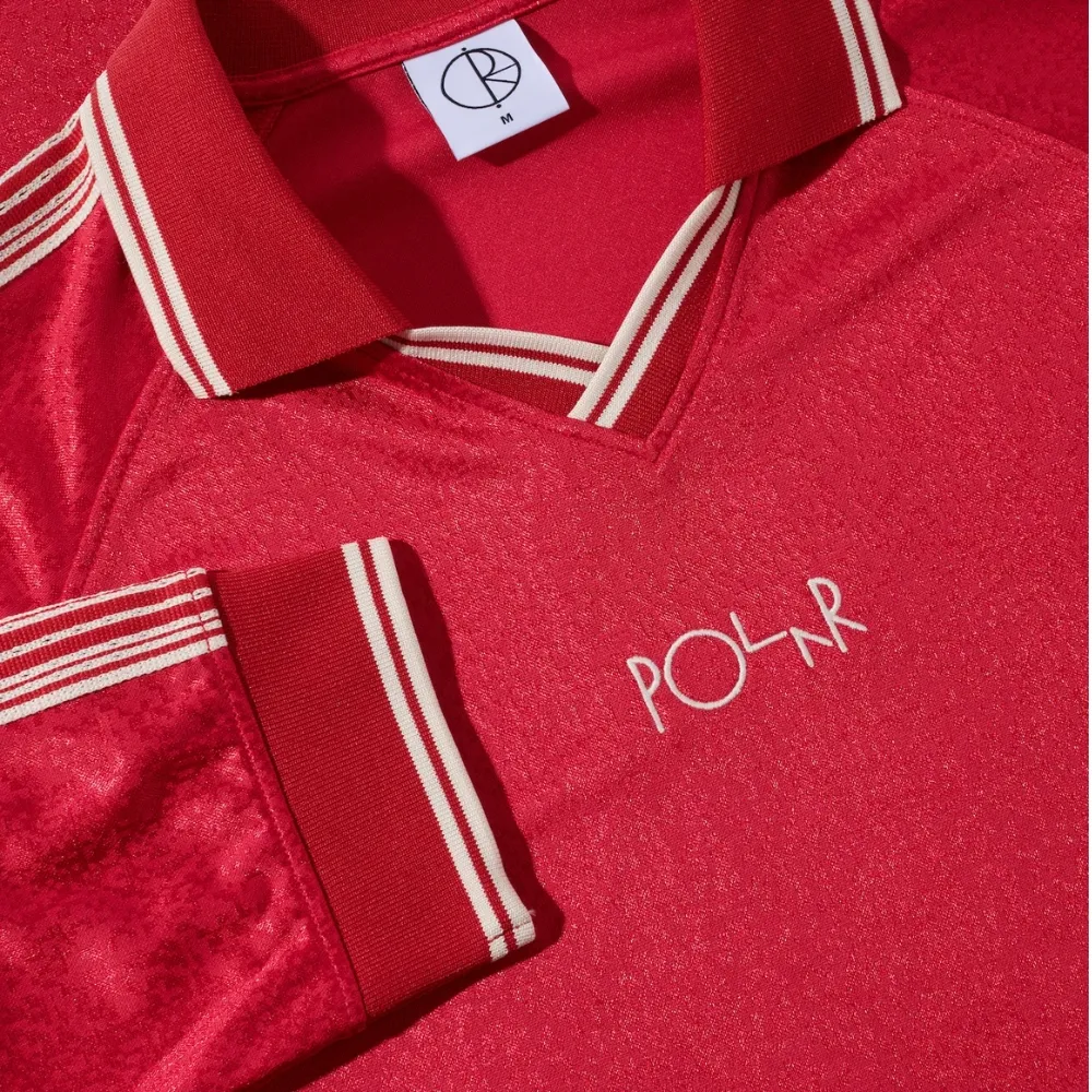 Polar Skate Co Davie Red Long Sleeve Shirt [Size: L]