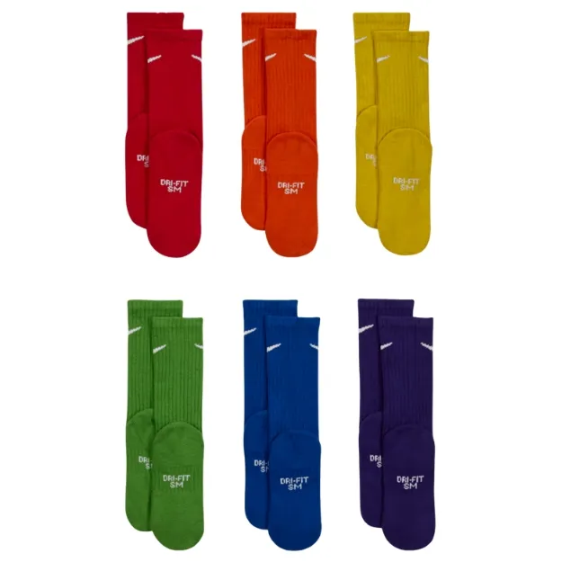 Nike Performance Cushioned Crew 6 Pair Kids Socks [Size: Youth S]