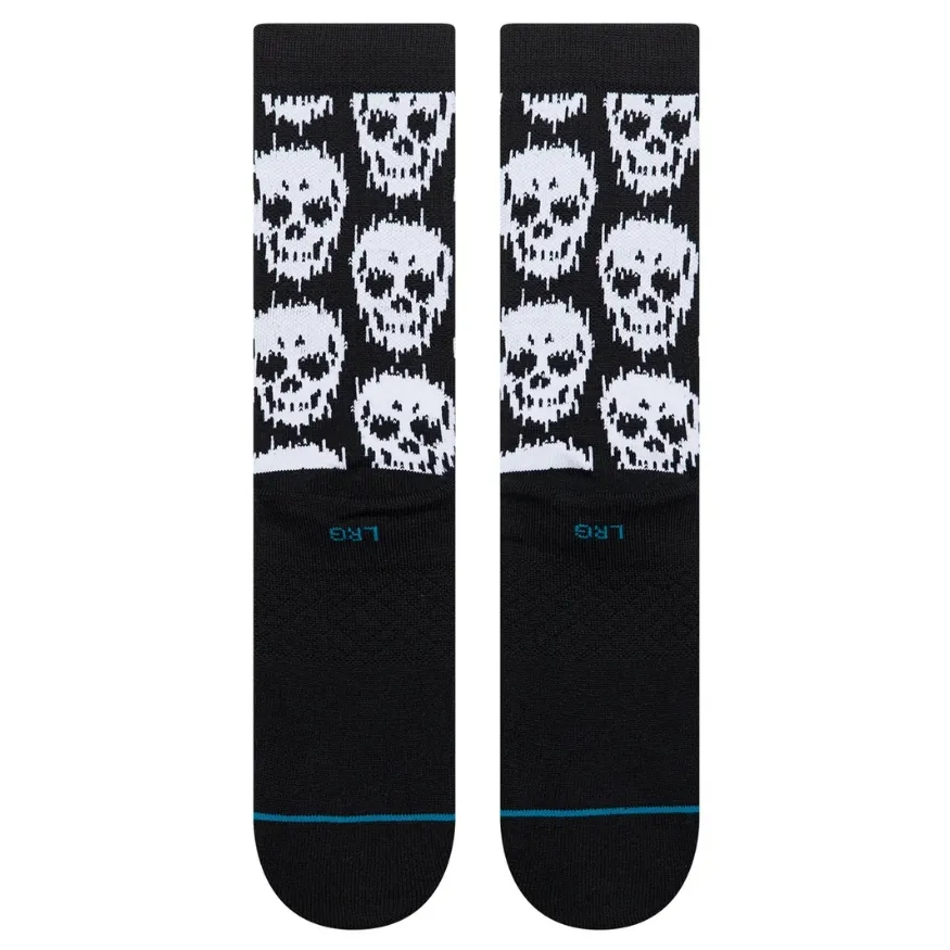 Stance Static Skull Black Large Mens Socks