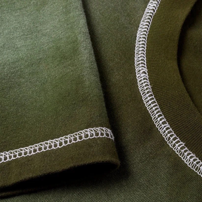 Buzzcut Overlock Enzyme Wash Olive T-shirt [Size: XL]