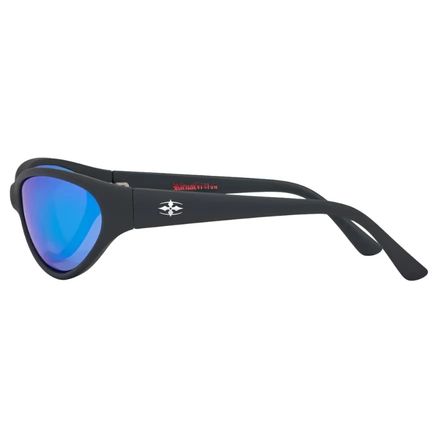 Ritual Vision Morphine Matte Black Blue Reflective Polarised Sunglasses