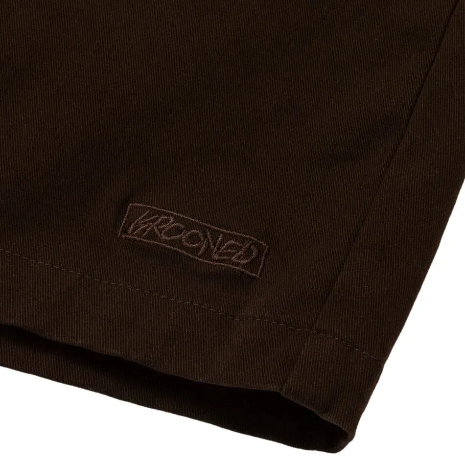 Krooked Eyes Twill Brown Shorts [Size: 32]