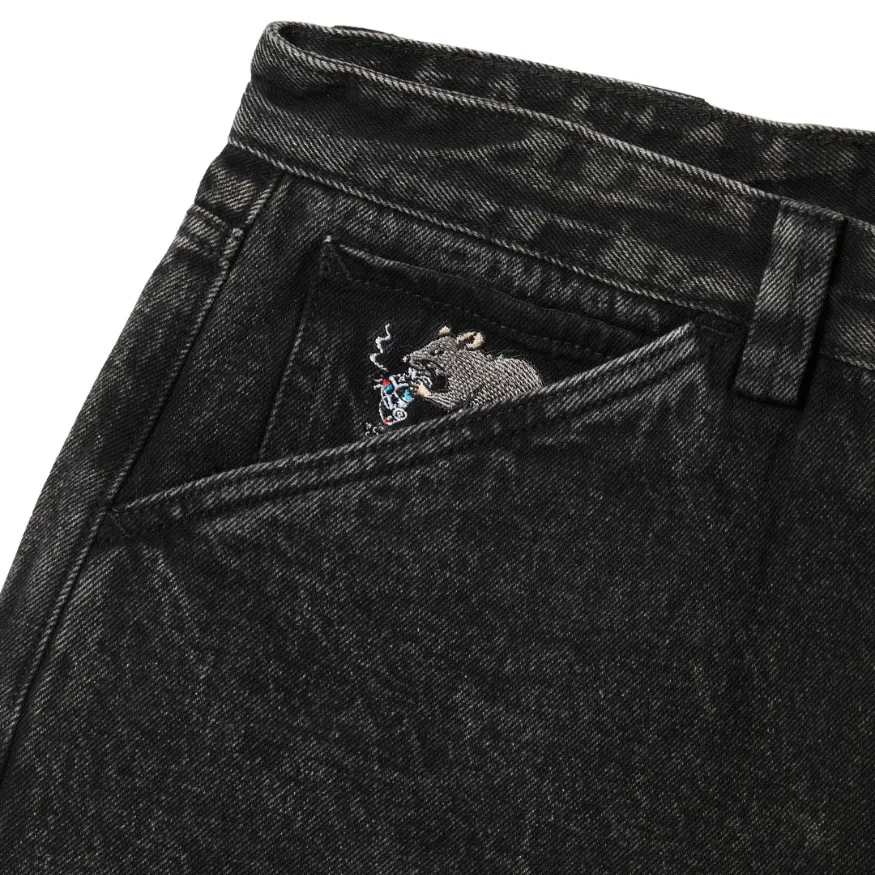 Real Skateboards Street Cleaner Black Stone Shorts [Size: 32]