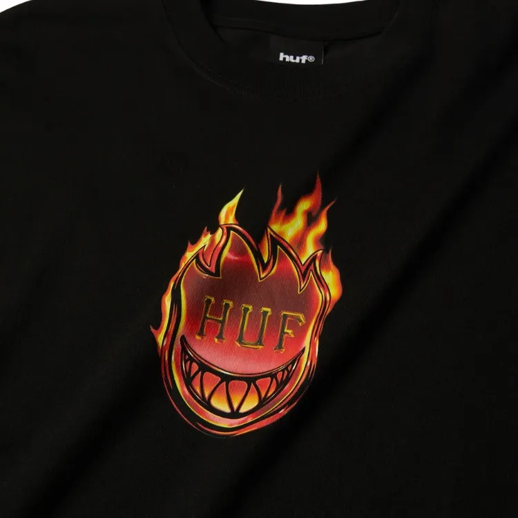 HUF X Spitfire Flame Galaxies Black T-Shirt [Size: L]