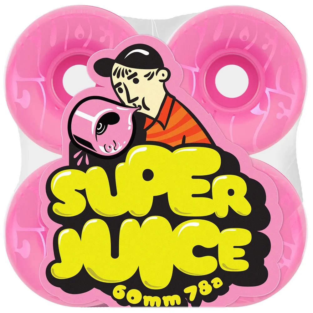OJ Bubble Gum Super Juice Transparent Pink 78A 60mm Skateboard Wheels