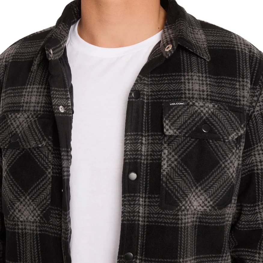 Volcom Bowered Dusk Grey Button Up Long Sleeve Flannel [Size: L]