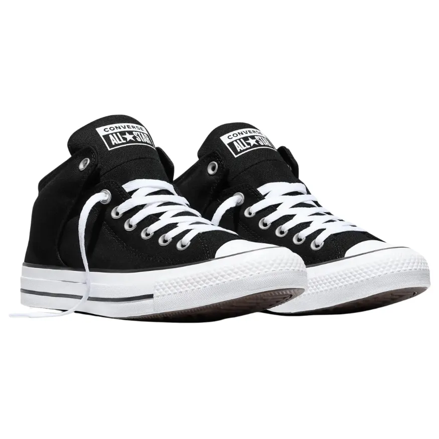 Converse Chuck Taylor All Star High Street Mid Black Black White Shoes [Size: US 10]