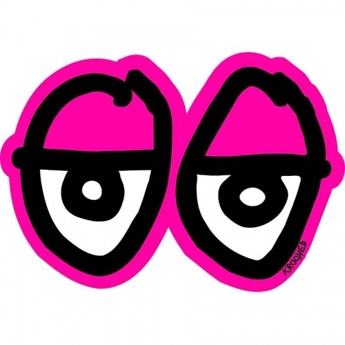 Krooked Eyes Die Cut Small x 1 Skateboard Sticker [Colour: Green]