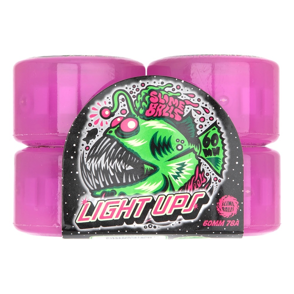 Slime Balls Light Ups Angler Purple 78A 60mm Skateboard Wheels