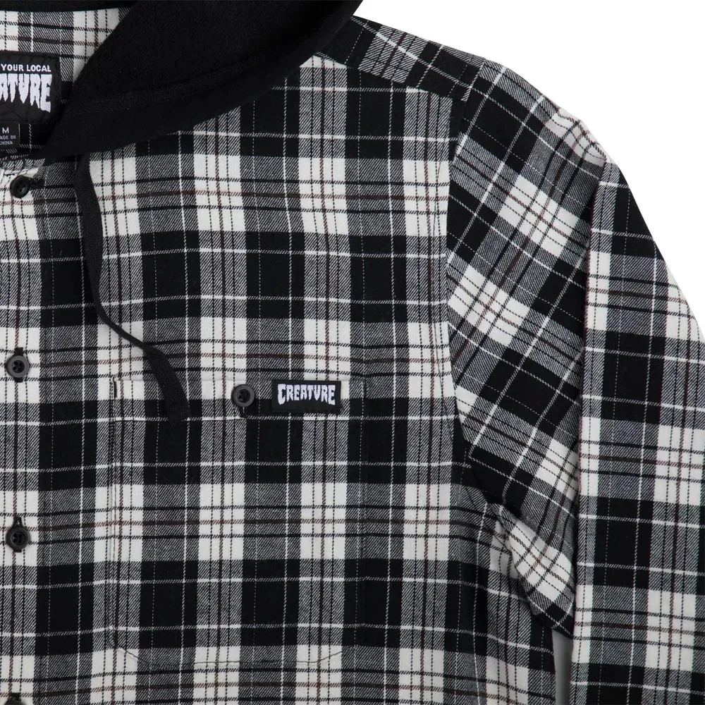 Creature Bat Relic White Long Sleeve Flannel [Size: L]