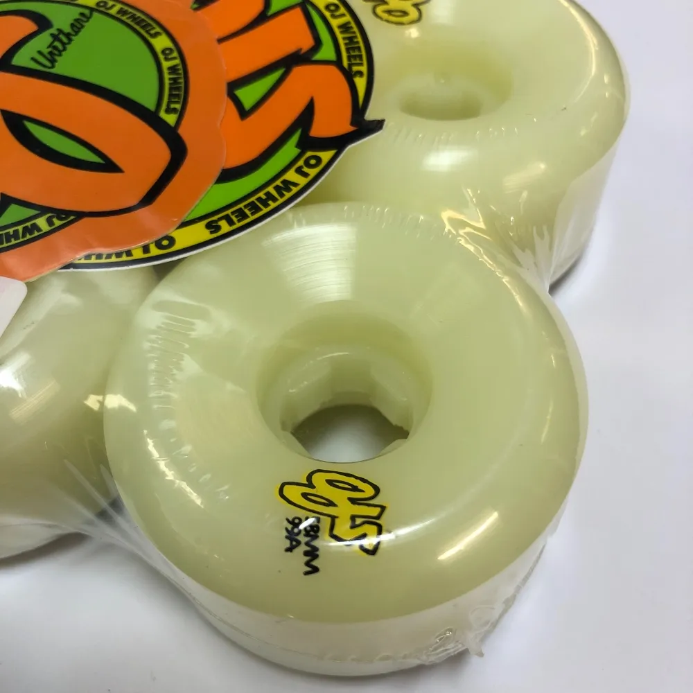 Oj Laugh It Up Dressen White 99A 58mm Skateboard Wheels Slight Yellowed