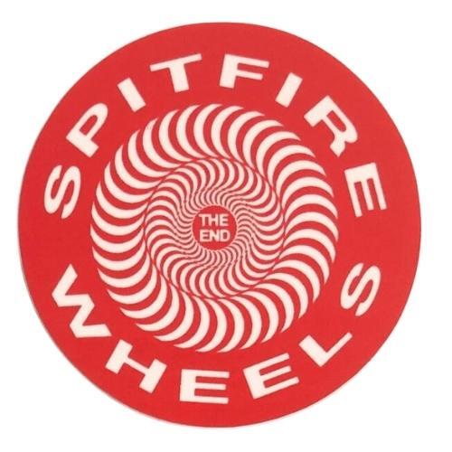 Spitfire Classic Swirl Medium Skateboard Sticker [Colour: Black Red]