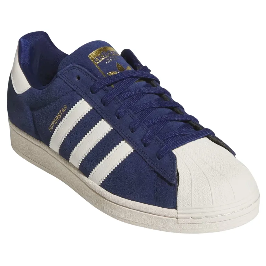 Adidas Superstar ADV Dark Blue Chalk White Gold Metallic Shoes [Size: US 10]