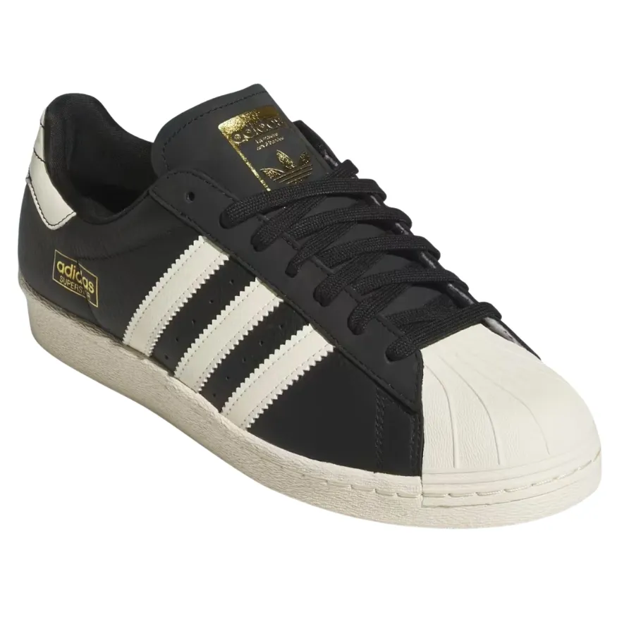 Adidas Superstar 80 ADV Core Black Cream White Gold Metallic Shoes [Size: US 10]