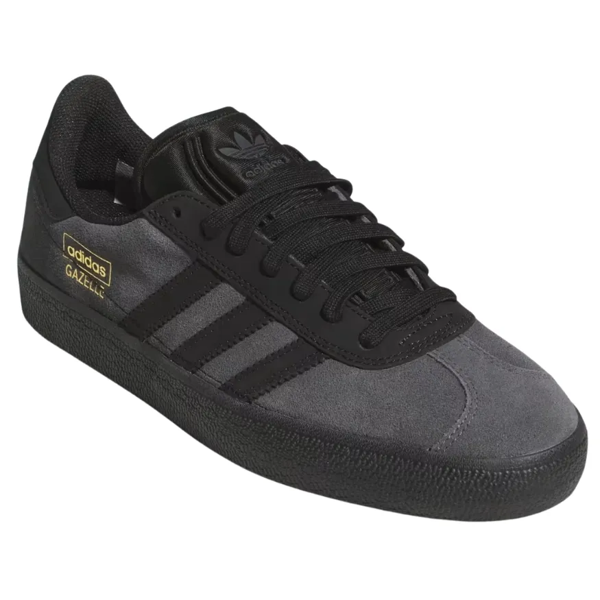 Adidas Gazelle ADV Grey Six Core Black Gold Metallic Shoes [Size: US 9]