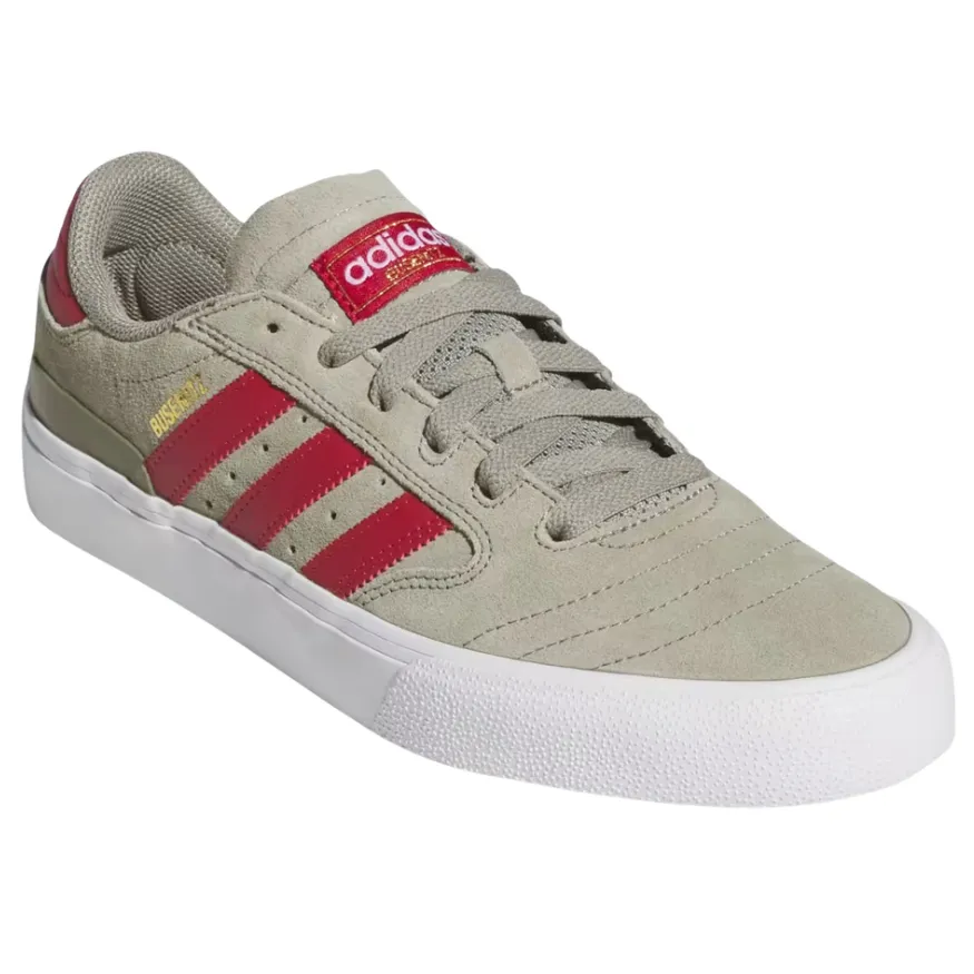 Adidas Busenitz Vulc II Silver Pebble Victory Red Cloud White Shoes [Size: US 9]