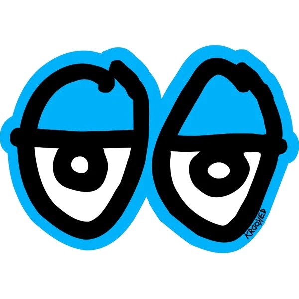 Krooked Eyes Die Cut Small x 1 Skateboard Sticker [Colour: Green]