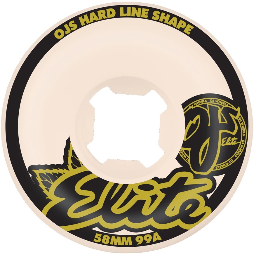 OJ Elite Hardline Black Gold 99A 58mm Skateboard Wheels