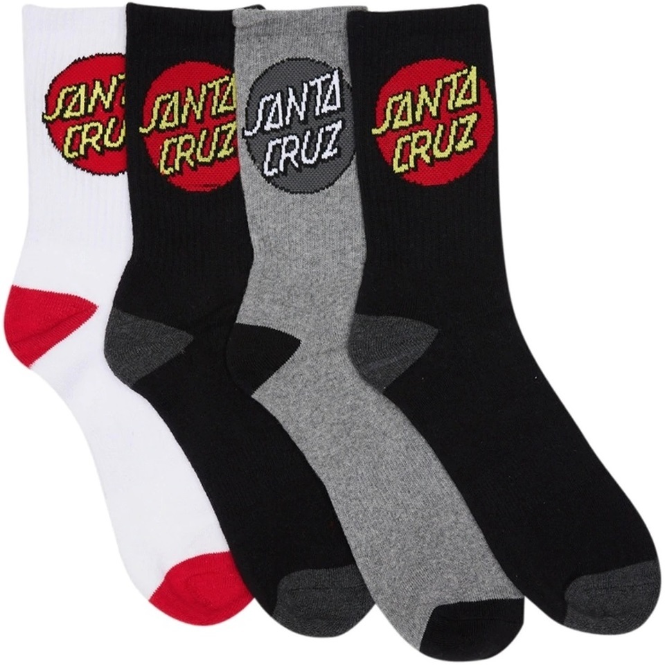 Santa Cruz Classic Dot Assorted 4 Pack Youth Socks