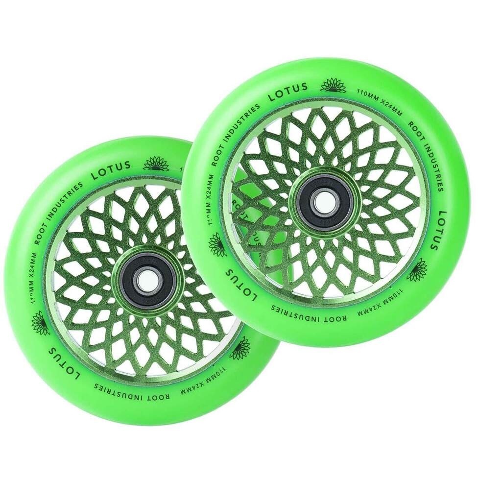 Root Industries Lotus Radiant Green Green 24mm 110mm Wheel Set