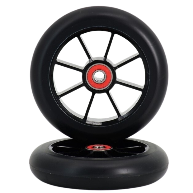 Grit Scooter Wheels Pair 9 Spoke 120mm Black Core PU Black
