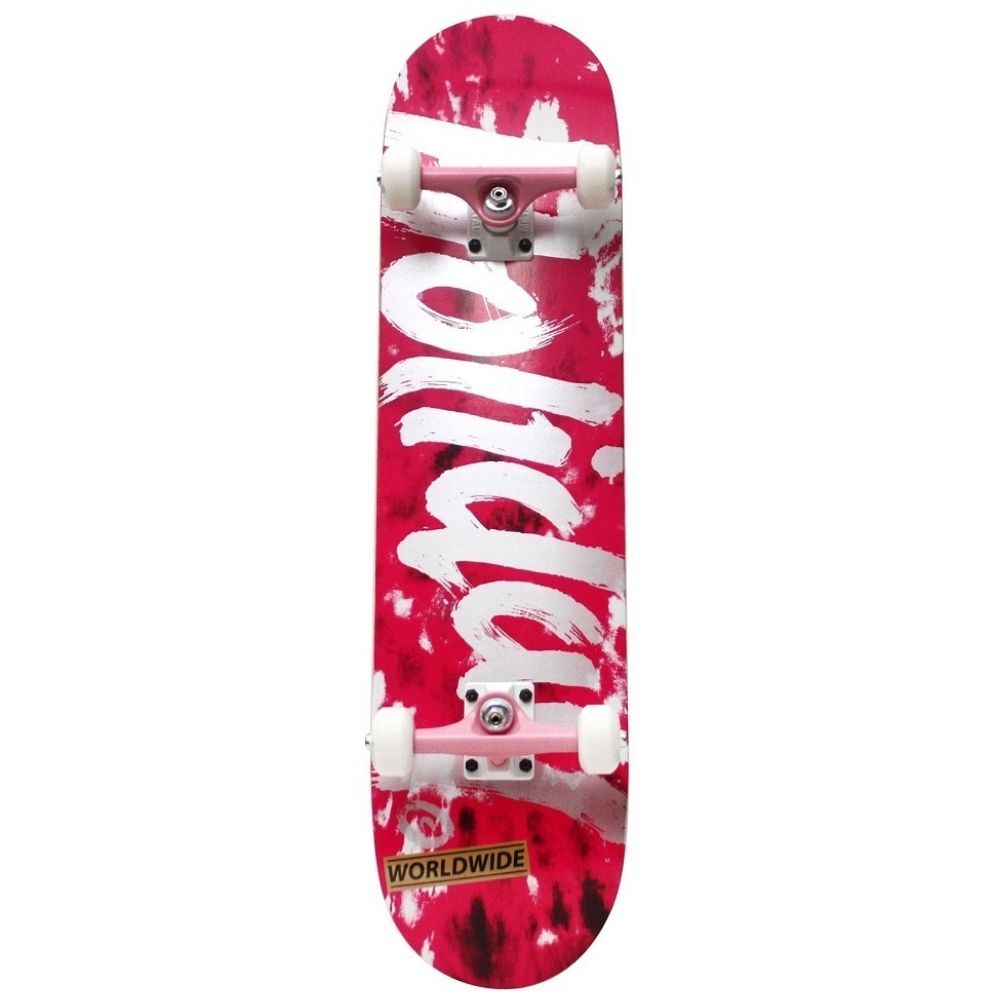 Holiday Tie Dye Pink Silver 7.5 Complete Skateboard